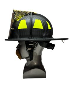 miller style–tl2 flat black leather helmet (nfpa) – boston bend